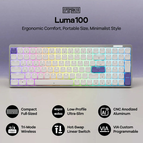 Premium Low Profile Aluminum Mechanical Keyboard With Full Via Programming Hot Swappable Switches Compact One Zero Layout Built For Streamers Crushing It Using Custom Macros And Clean Desk Vibes Boosting Gaming Daily, ergonomic design with RGB backlighting.