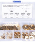 210 Piece Metric Brass Flat Washers Assortment Kit Heavy Duty All In One Durable Corrosion Resistant Hardware Washers For Electrical Connections And Outdoor Projects M3 M4 M5 M6 M8 M10 M12 in storage case