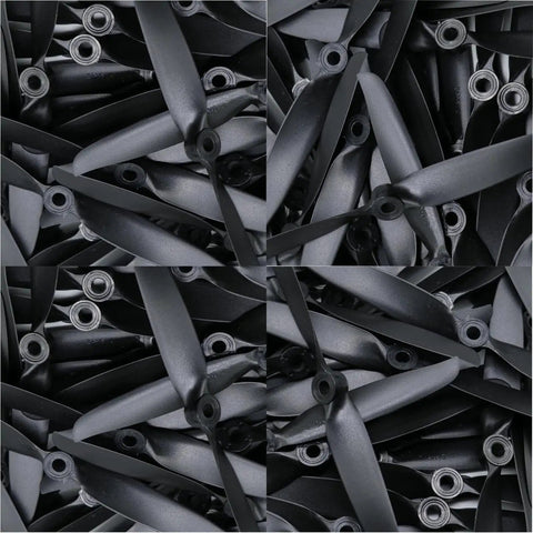 12 Pack 6040 Propellers For RC Quadcopter And Remote Control Aircraft 6X4 High Lift Blades in black, nylon fiberglass material.
