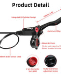 Zoom Hb875E Ebike Hydraulic Disc Brake Upgrade Kit With 160mm Rotors And Pre-Bled Mineral Oil Dual Piston Calipers For Mountain Road Bikes close-up of aluminum alloy lever with integrated oil cylinder.