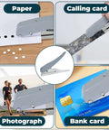Heavy Duty Handheld Hole Puncher That's Built Tough With 0.12, 0.24, And 0.31 Inch Hole Sizes, 25 Sheet Capacity, shown on different materials