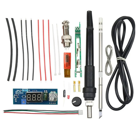 DIY Soldering Iron Station Kit With Adjustable Temperature Control And LED Digital Display, T12-K Tip, Full Accessories Bundle