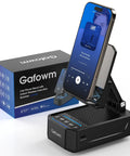 Cell Phone Stand With Instant Wireless Induction Speaker 1 Second Connection And No Pairing Needed All In One Desk Gadget displayed with phone