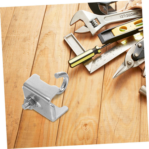 Rock Solid Heavy Duty Girder Clamp Hooks With Pipe Support Brackets For Warehouse Shelving And Garage Storage Racks Boss Grade Universal Metal Hardware Set