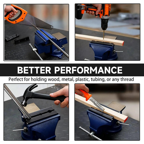 Heavy Duty 6 Pack 4 Inch Magnetic Bench Vise Soft Jaws Pads on bench vise, securing various materials for precise work.