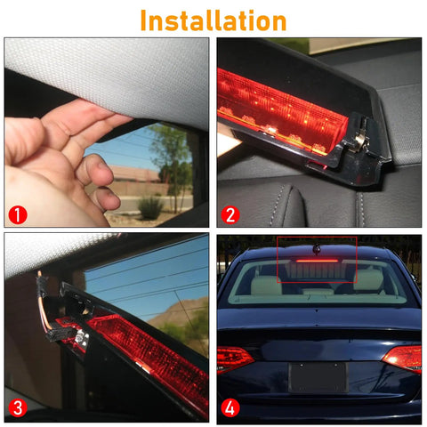 Installation of Center High Mount Stop Lamp Assembly For Audi A4 A4 Quattro 2009 2015 And S4 2010 2015 With 18 Red Lamp Bulbs