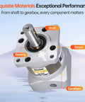 Five To One Planetary Gearbox For Nema 23 Stepper Motor With 60 To 74mm Body, 15 Arcmin Backlash, 8mm Input Shaft, 31mm Length