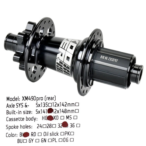 Rugged 32 Hole Rear MTB Hub 5x141mm Quick Release With 6 Bolt Disc Mount HG Compatible For Shimano 8-10 Speed And SRAM 8-10