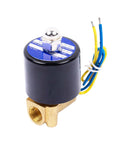 Electric Copper Solenoid Valve Normally Closed For Water Air And Gas 12V DC One Quarter Inch NPT Two Point Five Millimeter Orifice
