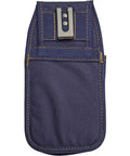 Front view of a Heavy Duty Carpenter Tool Pouch With Belt Clip For Easy Access To Tape Measure Pencils Square And More Clip On Utility Bag