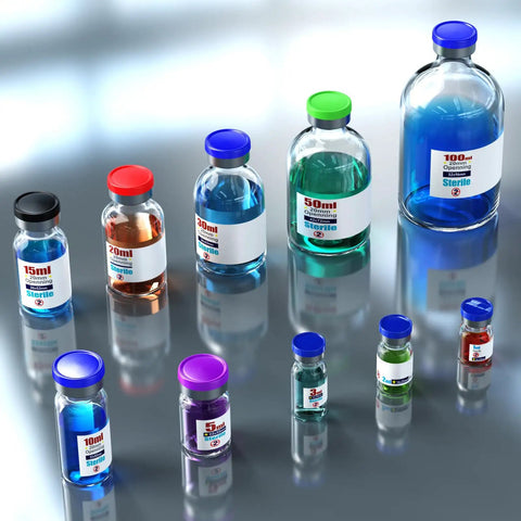 Sterile Empty Tear Top Glass Vials With Self Healing Injection Port And Flip Off Aluminum Cap Pro Grade Pack Of Ten 10 Ml For Lab Ready Med Use Single Dose Bottles Steam Sterilized At 121 C For 20 Minutes Individually Wrapped, assorted sizes