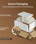 Secure packaging for Top Shelf Undermount Bathroom Sink White Rectangle Basin With Overflow Drain Glazed Ceramic Finish for safe shipping.