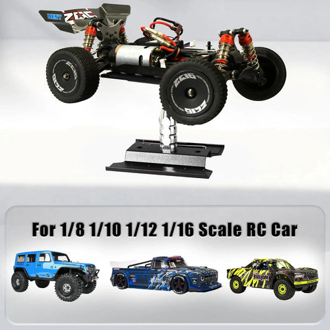 Universal RC Car Stand With Liftable Lower Adjustment And 360 Degree Rotatable Head for 1/8 to 1/14 scale cars
