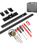Pro Grade Cabinet Hardware Jig Tool Set, 14 Piece Aluminum Alloy Template For Drawer Fronts, Knobs, Handles And Pulls