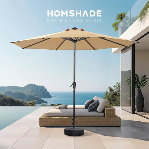 80 Pound Round Patio Umbrella Base With Fillable HDPE Weights For Outdoor Market Umbrellas Sturdy Heavy Duty Stand Fits 1.0 To 1.9 Inch Poles