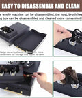 Auto Portafilter Cleaner Sweeping Up Spent Espresso Grounds With Zero Drama Using Durable Steel Knock Box And Nifty Brush Attachments For Slick Daily Cleaning At Your Home Or Commercial Bar, showcasing disassembled parts and cleaning tools.