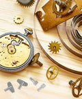 Clock Winding Key For Mechanical Clocks, Pro Repair Tool For Vintage Alarm Clocks, 0.79 Inch Metal Winder on wooden background
