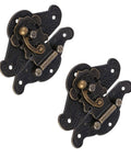 Dope Zinc Alloy Vintage Jewelry Box Latch With Antique Bronze Finish showing intricate design and locking mechanism.