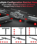 24 In 1 Magnetic Screwdriver Set With Detachable Handle And Ratchet showing multiple configuration options for versatile use.