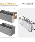 Comparison showing upgraded Three Pack Clothes Organizer Bins With Seven Grid Compartments beside old style, highlighting sturdiness