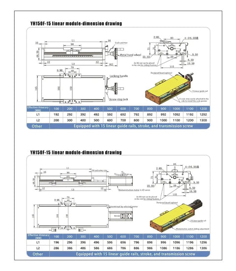 Detailed dimension drawings of Smooth As Butter Heavy Duty Cnc Lead Screw Linear Guide Electric Slide Module for precision lab projects.