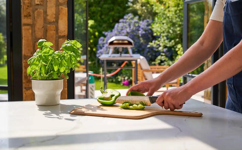 Heavy Duty 14 Inch Bamboo Pizza Peel And Wooden Spatula Paddle For Backyard Cookouts Smooth Launch Slide Design used with fresh ingredients.