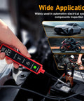 Hand using Durable 6 To 24V DC Automotive Circuit Tester Light With 13 Feet Leads For Cars Trucks And SUVs 12 Volt Check Light