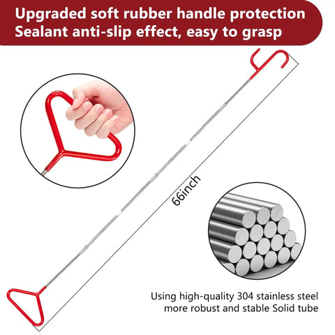 Pro Grade 25 Piece Stainless Steel Tool Set With 304 Stainless Steel Repair Tools, 66 inch tool with rubber handle shown