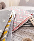 Close-up of colorful patterned fabric with ropes for the Chill Nylon Baby Hammock Swing for Indoor or Outdoor Use.