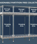 Roomy Portable Canvas Wardrobe Big Time Clothes Closet With Sturdy Hanging Rail And Plentiful Shelves, showing storage and hanging areas.