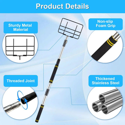 Rugged Edge Protector Handle Pole With Sponge Grip, V Shaped Corner Guards, Adjustable 4.3 To 8.7 Feet For Flatbed Cargo And Boards