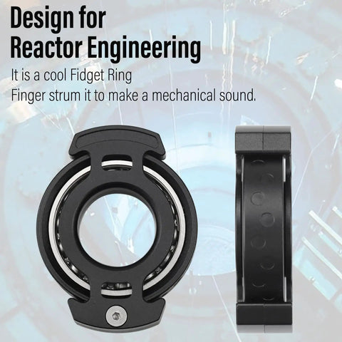 Aluminum Alloy Fidget Ring For Men Dope Anxiety Relief Toy With 6804 Ball Bearing Chain Bike Sound Nuclear Reactor Design
