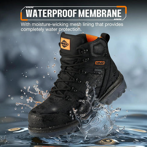 Steel Toe Work Boots For Men Waterproof Built Tough Heavy Duty Safety Boots With Puncture Protection Oil And Slip Resistant Design