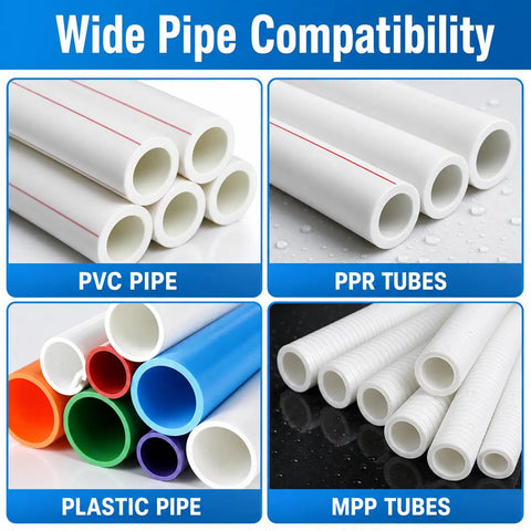 All In One Pro Grade PVC Pipe Threading Tool Kit With Internal And External Reamers, Broken Bolt Extractor, Universal Thread Extractor, Thread Seal Tape, And Case For Half Inch, Three Quarter Inch, And One Inch PVC Plumbing DIY Gift for PVC and PPR pipes