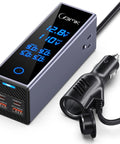 Road Trip Vibes 300W Car Power Inverter DC To AC Converter with PD 36W Quick Charge and LCD display for vehicle use.