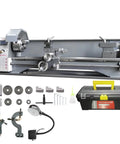 Heavy Duty 7x12 Mini Metal Lathe Machine With 550W Motor, Variable Speed Up To 2250RPM Benchtop Turning Tool For Precision Work, Includes 3 Inch 3-Jaw Chuck And Nylon Gears, Compact Design Perfect For Shop Projects with accessories and tools.