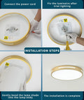 Installation steps for 12 Inch LED Flush Mount Ceiling Light Two Pack Dimmable 24W 2400 Lumens Close To Ceiling With 5CCT