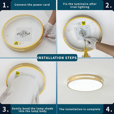 Installation steps for 12 Inch LED Flush Mount Ceiling Light Two Pack Dimmable 24W 2400 Lumens Close To Ceiling With 5CCT