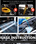 Instructions for using silicone vacuum hose kit; not for fuel, engine oil; designed for air and water application.