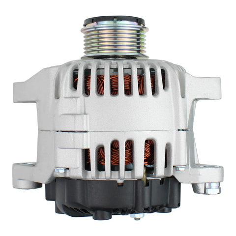 Front view of No Fuss High Output Alternator For Hyundai Sonata 2.4L 2010 2013, Hyundai Tucson 2.0L 2011 2012, Hyundai Tucson 2.4L 2010 2013