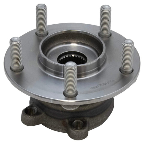 Drop In Front And Rear Wheel Bearing And Hub Assembly Set For 2013 Through 2021 Mazda CX 5 AWD And 2022 CX 5 With Two Front And Two Rear Units For A Premium Direct Fit Replacement And Easy Do It Yourself Install, close-up of single unit.