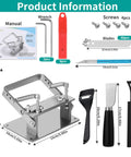 Pro Grade Leather Skiver And Cutter Kit With Skiving Machine Peeler Wide Mouth Knife Leather Carving Knife 10 Replaceable Blades With Extras L Keys And Screws