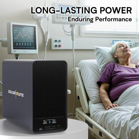 LiFePO4 Powered UPS Battery Backup And Surge Protector With 1500 VA And 1200 W Output in a hospital setting with medical equipment