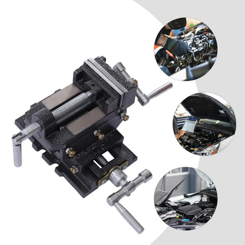 Heavy-Duty X-Y Compound Cross Slide Vise with Precision Scale, versatile for automotive and metal projects.