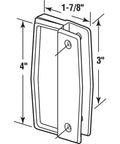 Diagram of Sliding Screen Door Pull Set with 3 Inch Center to Center Holes Black Plastic Handles for Patio Doors, dimensions shown