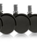 2-inch office chair caster wheel replacement set of 5 black, easy install, fits standard chairs, smooth rolling for carpets and hard floors.