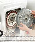 Hardcore Washer Tub Bearings And Seal Kit For Samsung WF Series showing precision parts and bearings in a washer installation.