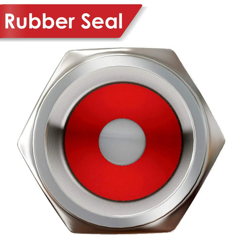 Close-up of hexagon design with visible rubber seal on Heavy Duty Tire Valve Caps 12 Pack With Rubber Seal And Hexagon Design