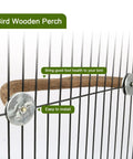 Natural Wood U Shaped Bird Perches For House Cage 2 Pack, Built Tough parrot toys, wooden perch mounted on cage.