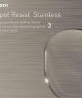Spot Resist Stainless finish surface close-up demonstrating fingerprint-resistant and water spot features